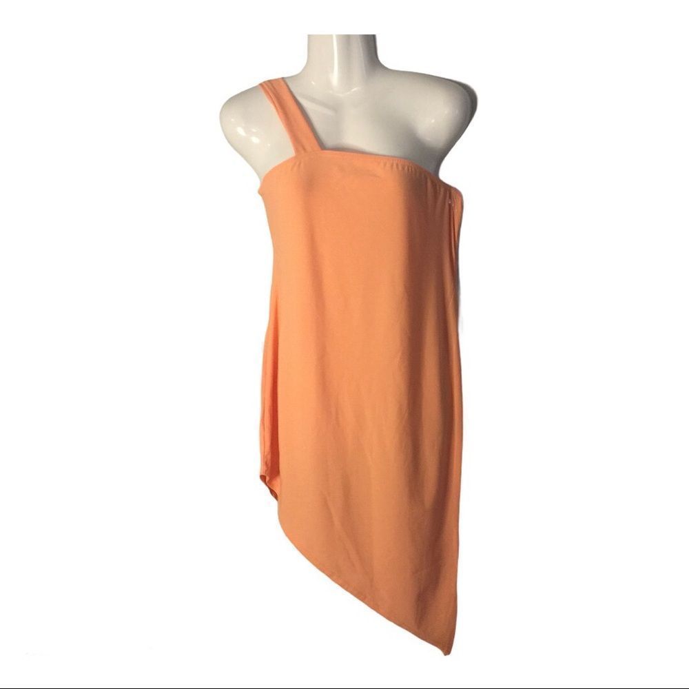 MISSGUIDED Peach Asymmetric One Strap Mini Dress